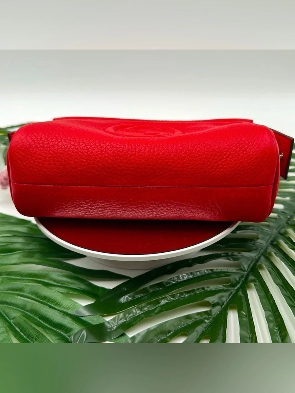 GUCCI | ✨NEW✨ Soho Cosmetic Case / Pouch in Red Pebbled Leather